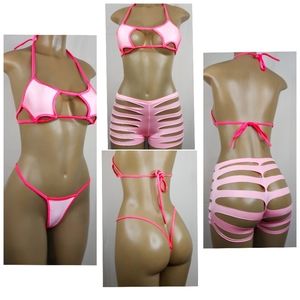 Custom made Ripped Shorts Exotic Bikini Set
